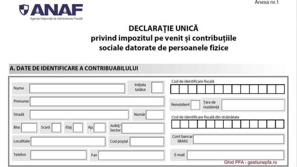 Declaraţia unică trebuie depusă până la sfârşitul lunii mai