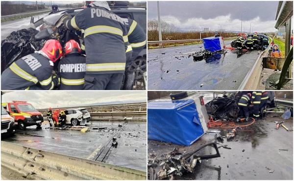 Accident înfiorător în Caransebeş. Un bărbat de 38 de ani a murit, după ce trei maşini s-au făcut praf pe şoseaua de centură a oraşului
