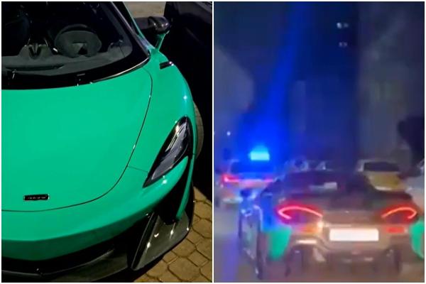 Un polițist, pasager lângă șoferul drogat care gonea cu un McLaren cu numere false în Arad. Agentul i-ar fi garantat că "nu îl oprește nimeni cu el" - surse