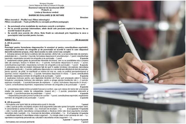 Barem simulare limba română Bac 2024. Cum se rezolvă subiectele
