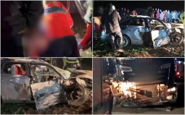 Tânără de 19 ani, ucisă după o depășire mortală. Impact dezastruos între un autoturism, un TIR și o căruță, pe o șosea din Giurgiu