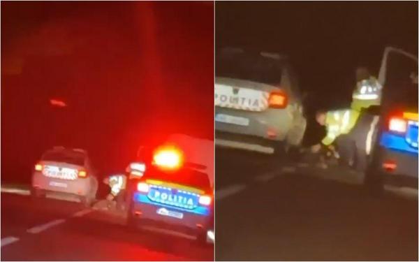 Şofer de 25 de ani la spital, împuşcat de poliţişti după ce nu a oprit la semnalul lor. Au fost trase 61 de focuri de armă