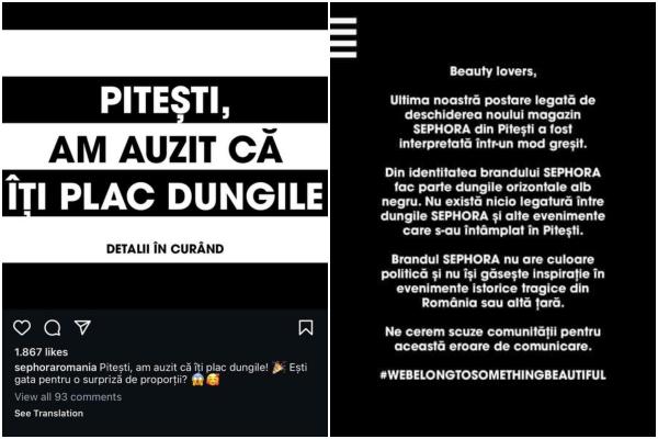 Reacţia Sephora, după scandalul stârnit de postarea "Pitești, am auzit că îți plac dungile"