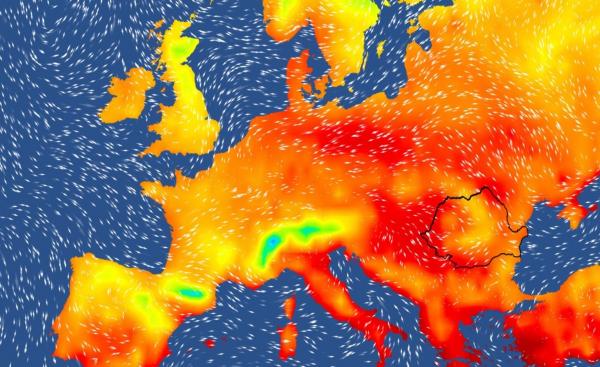 Harta temperaturilor în Europa