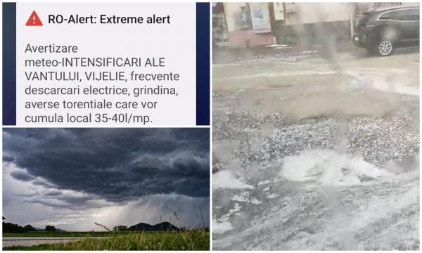 Alertă meteo. ANM a emis cod portocaliu de ploi torenţiale și vânt puternic, în două județe din ţară