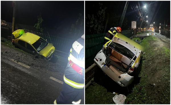 Şofer de 27 de ani, la un pas de tragedie pe o şosea din Neamţ. Tânărul a pierdut controlul volanului şi a intrat cu maşina într-o ţeavă de gaz metan