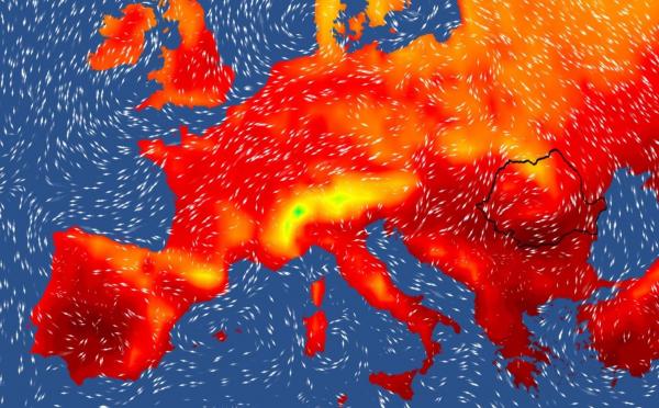 Harta temperaturilor în Europa