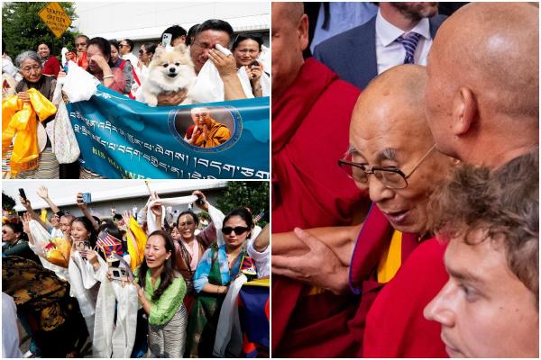 Dalai Lama a ajuns la New York pentru un tratament la genunchi. Momentul în care este întâmpinat de zeci de susținători