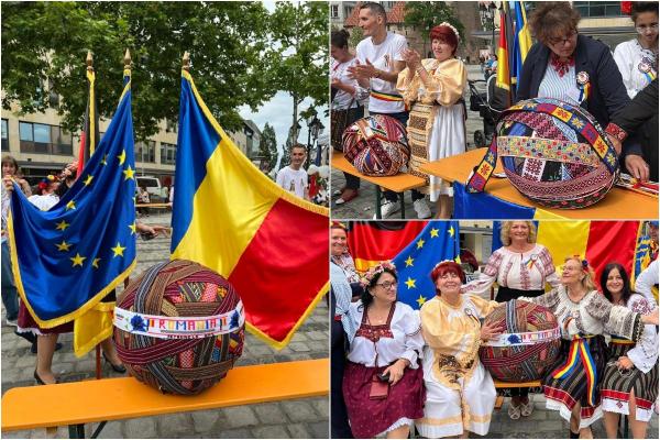 Recorduri mondiale stabilite de români în Germania: au confecţionat un brâu de 1.600 de metri şi un altul de 70 de kg