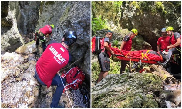 Un turist a căzut de la peste 10 metri, pe scările din canionul Tamina