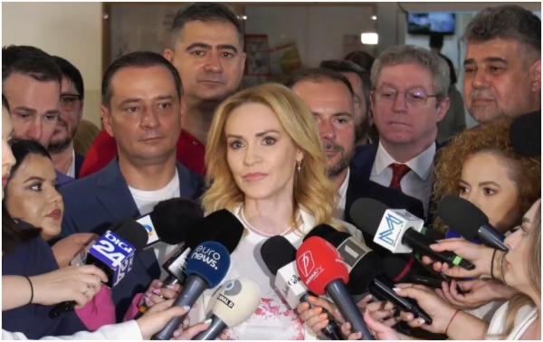 Gabriela Firea a venit însoţită de Marcel Ciolacu la vot: "Am votat cu foarte mult optimism, Bucureştiul este un oraş atât de frumos"