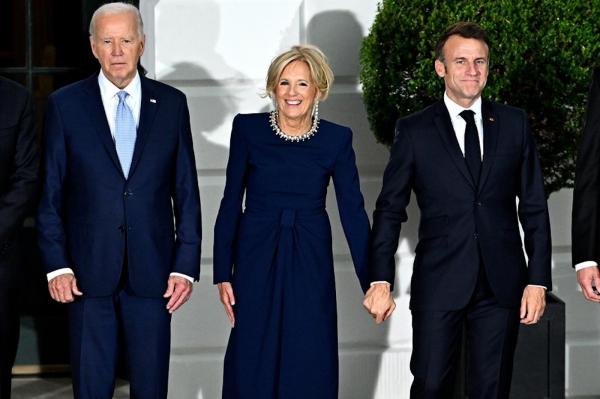 Macron și Jill Biden s-au ținut de mână la Casa Albă. Imaginile devenite virale