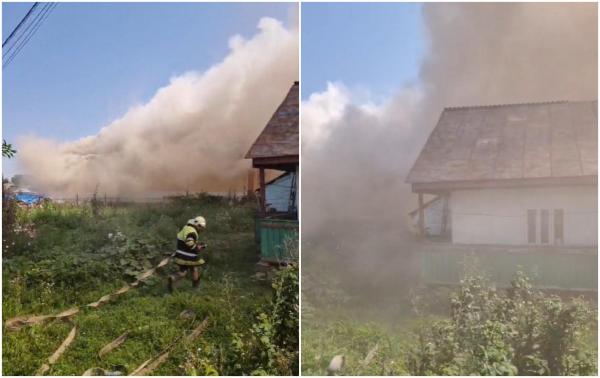 Incendiu violent la o şcoală din judeţul Suceava. Opt autospeciale de stingere intervin