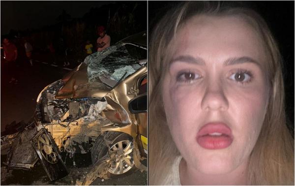 Influencerița Emily Burghelea, accident în Mauritius. Taxiul în care se afla s-a izbit violent de un TIR. Impactul, filmat