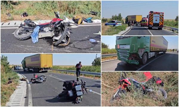 Trei fete s-au înfipt cu motocicletele într-un TIR, pe drumul spre Năvodari. Una dintre ele ar fi fost băută