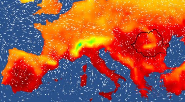 Harta temperaturilor în Europa