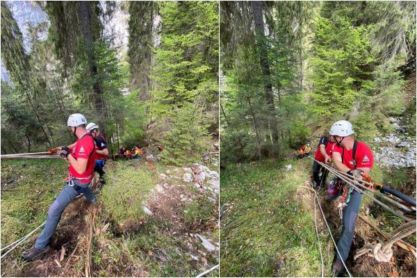 Intervenţie de 11 ore a salvamontiştilor, după ce un turist străin a căzut într-o cascadă abruptă din Munţii Bihor