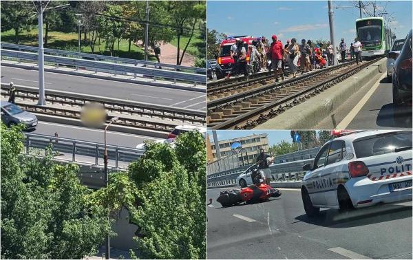 Tânăr mort pe loc pe Podul Grant. A pierdut controlul motocicletei, a lovit bordură și a zburat direct pe linia de tramvai