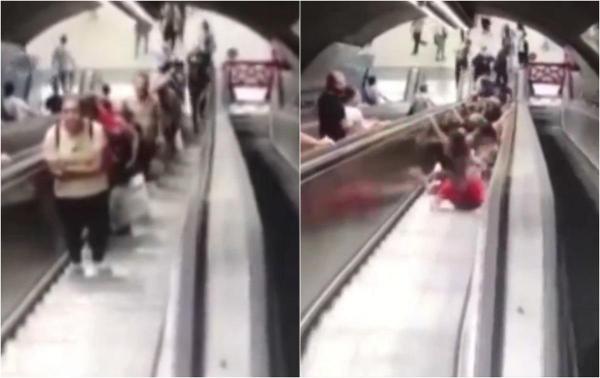 Accident bizar în Turcia. 11 persoane rănite, după ce scara rulantă de la metrou și-a schimbat brusc direcția. Momentul, surprins de camere