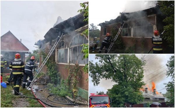 Bărbat găsit carbonizat în propria locuinţă, în Neamţ. Incendiul a pornit de la o ţigară