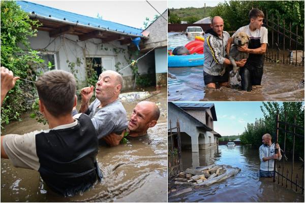 Inundaţii Galaţi. Şase oameni se ascund în podul casei și nu vor să își părăsească locuințele inundate, în Slobozia Conachi