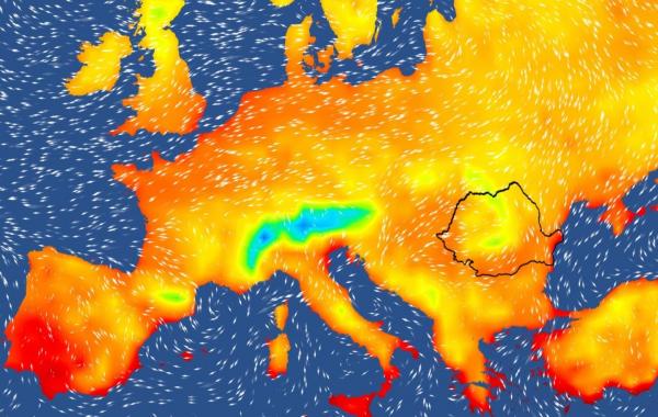 Harta temperaturilor în Europa