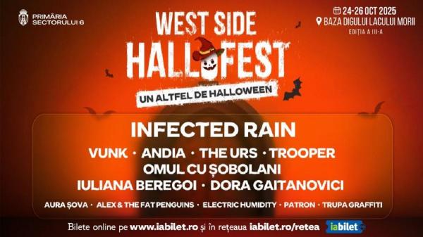 În perioada 24-26 octombrie 2025, la Baza Digului Lacului Morii se desfăşoară West Side Hallo Fest 2025