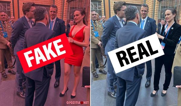 "Rochia roșie" care nu a existat. O poză falsă cu Oana Țoiu, distribuită masiv pe rețele sociale