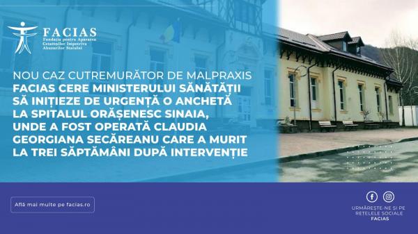 FACIAS cere sancțiuni și reformă reală în sistemul medical, după moartea unei tinere externate „sănătoasă”