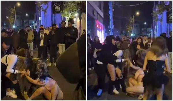 Scandal la o petrecere de Halloween în Cluj: mai multe tinere s-au bătut în plină stradă