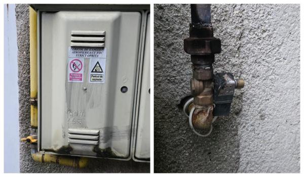 Incendiu la o conductă de gaz pe o clădire din Piatra-Neamț. Pompierii au intervenit de urgență