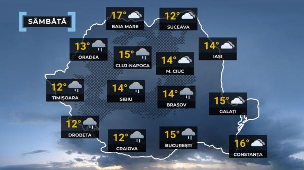 Vremea de mâine 8 noiembrie. Va ploua în cea mai mare parte a ţării. Minime şi de 4 grade