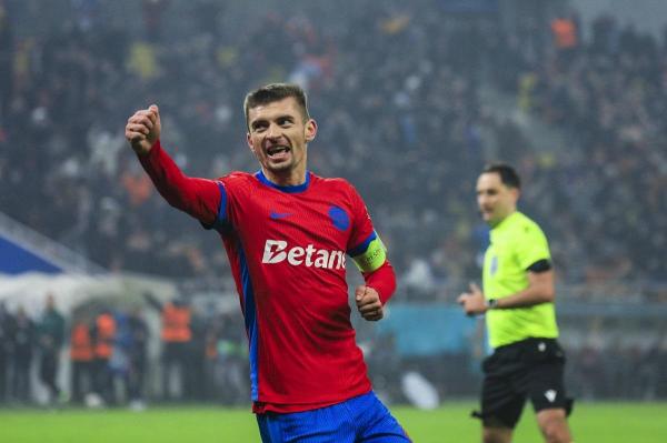Florin Tănase a marcat golul victoriei pentru FCSB în meciul cu Feyenoord Rotterdam din Europa League