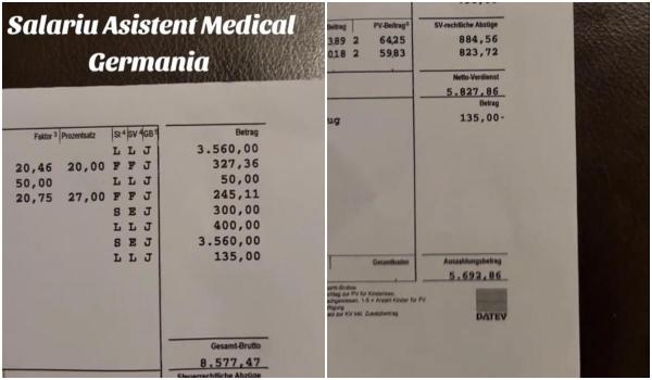 Cât câştigă un român din Germania ca asistent medical. Surpriza când a publicat fluturaşul de salariu