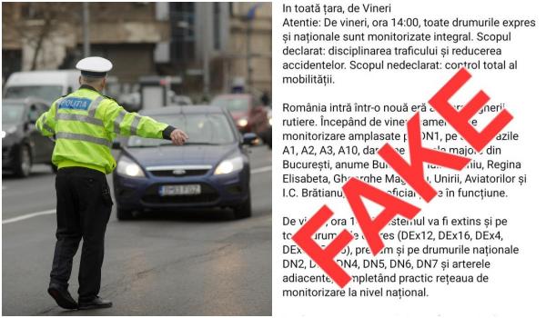 Noul sistem pentru siguranța rutieră a devenit subiect de fake news. MAI: Nu e vorba de Big Brother