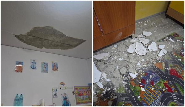 Tavan prăbuşit la o grădiniță din Piatra-Neamț: cursuri online până la finalizarea lucrărilor de reabilitare