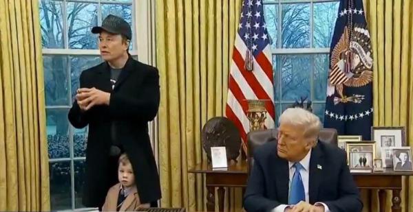 donald trump elon musk and his son