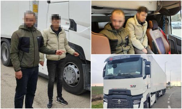 Cetățeni sirieni depistați ascunși în cabina unui camion încărcat cu mandarine de polițiștii de frontieră doljeni