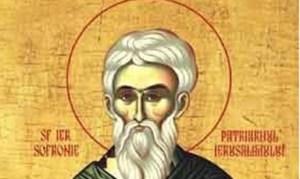 Sfântul Sofronie, patriarhul Ierusalimului, este prăznuit pe 11 martie