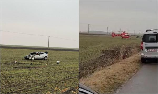 Tânăr de 23 de ani, mort după ce s-a răsturnat cu mașina pe un câmp din Brăila. Nu avea permis de conducere