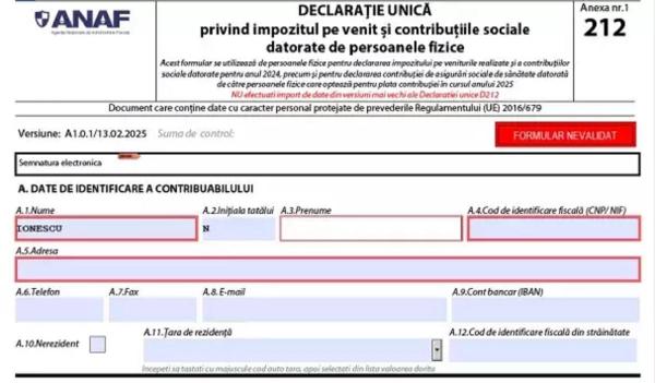 Declaraţia unică are termen de depunere 26 mai