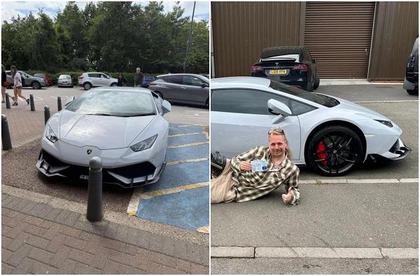 L-au criticat că și-a parcat Lamborghiniul pe locul de dizabilități, apoi le-a picat fața când șoferul le-a răspuns