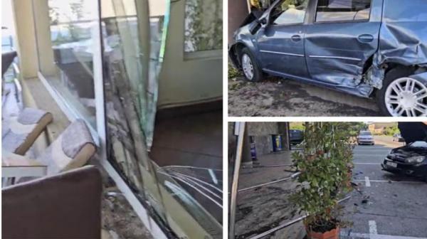 Un şofer din Constanţa a lovit o altă maşină şi a intrat într-o terasă. Trei oameni, răniţi