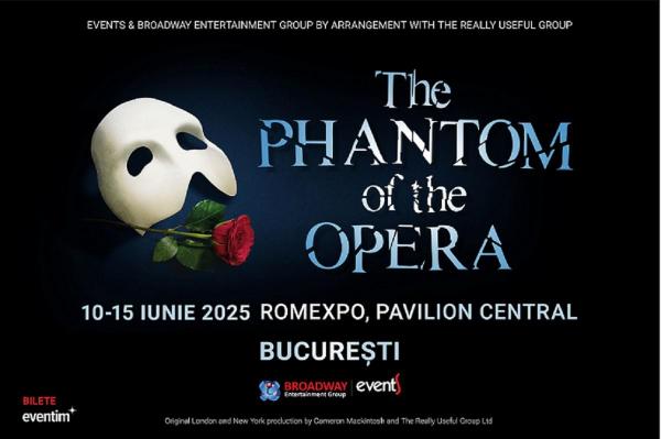 Spectacolul "The Phantom of The Opera" se joacă marţi, 10 iunie, la Romexpo, în Bucureşti