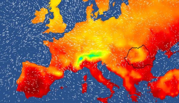 Harta temperaturilor în Europa