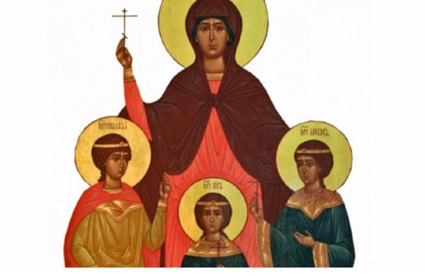 Sfânta Muceniţă Sofia şi fiicele sale, Pistis, Elpis şi Agapis sunt prăznuite pe 17 septembrie