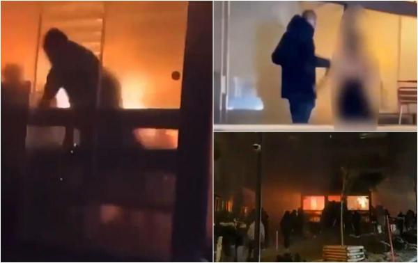 Noi imagini de la tragedia din Crans-Montana. Oameni arşi scoşi din barul cuprins de flăcări