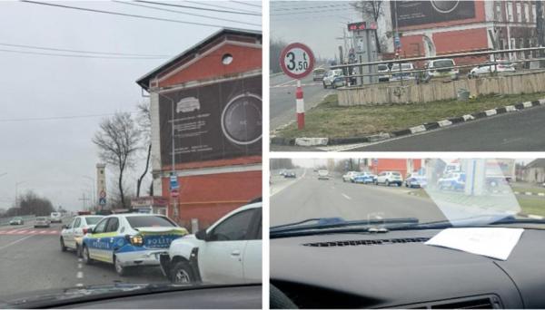 Accident stupid in Caransebeş. Cum au reuşit 3 maşini de poliţie să se ciocnească între ele