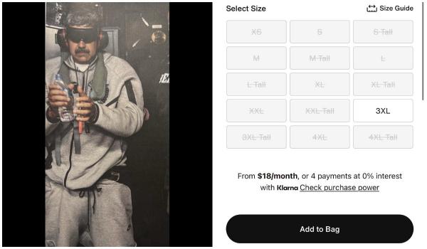 Treningul Nike purtat de Maduro la aducerea în SUA a devenit viral. Pe unele site-uri, stocul s-a epuizat