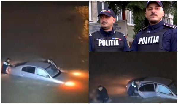 Reacţia poliţiştilor care au sărit în apa îngheţată a Jiului ca să salveze o femeie: "Ai adrenalină în sânge"